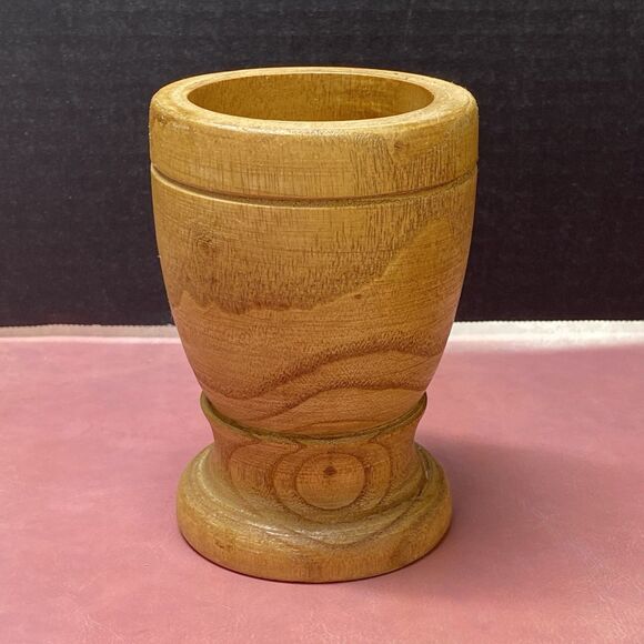 Vintage IMUSA Wood Mortar Natural Wood Grinding Pot Primitive Herbs - Picture 1 of 9